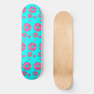Pink cream doughnuts skateboard
