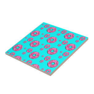 Pink cream doughnuts tile