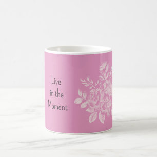 Pink Cream Floral Coffee Mug