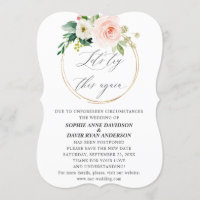Pink Cream Floral Wedding Try Again Save New Date