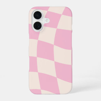 Pink Cream Grid Check Checker Board Phone Case