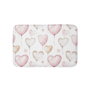 Pink Cream Hearts Bath Mat