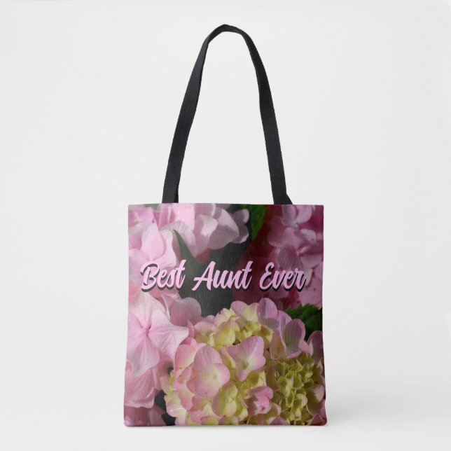 Pink Cream Hydrangeas yellow pink floral best Aunt Tote Bag (Front)