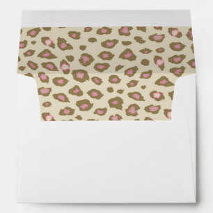 Pink Cream Leopard Print Envelope