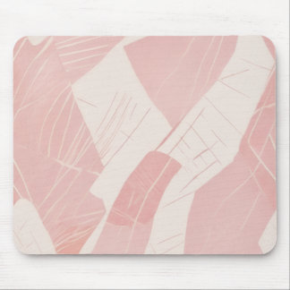 Pink Cream Modern Batik Pattern Mouse Mat