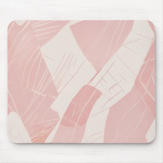 Pink Cream Modern Batik Pattern Mouse Mat (Front)