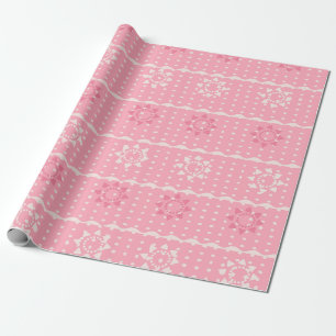 Pink & Cream Pattern Wrapping Paper