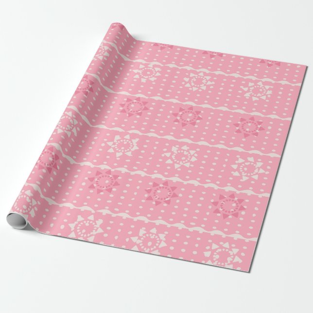 Pink & Cream Pattern Wrapping Paper (Unrolled)