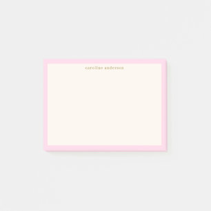 Pink Cream Personalised Name Back to School Study Post-it Notes