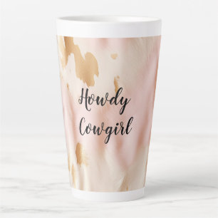Pink Cream Southwest Cowgirl Cowhide Latte Mug