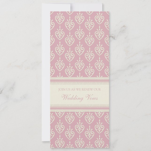 Pink Cream Wedding Vow Renewal Invitations (Front)