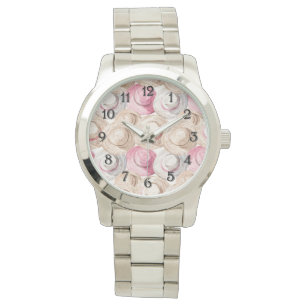 Pink Cream White Straw Hats Watch