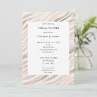 Pink Cream Zebra Animal Print Bridal Shower