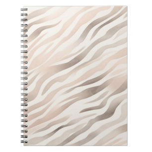 Pink Cream Zebra Animal Print Notebook
