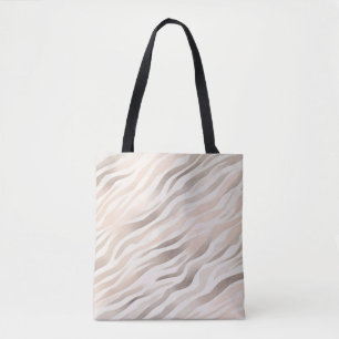 Pink Cream Zebra Animal Print Tote Bag