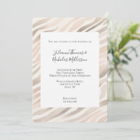 Pink Cream Zebra Animal Print Wedding