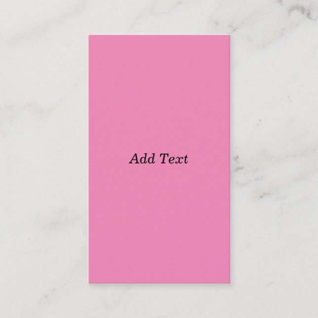 Pink Create Your Own Add Text Template Business Card (Front)