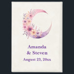 Pink Crescent Moon Wedding Save the Date Magnet<br><div class="desc">Wedding save the date magnet with a lovely illustration featuring a soft pink and purple crescent moon. Pretty pink and yellow wildflowers adorn this celestial body.</div>