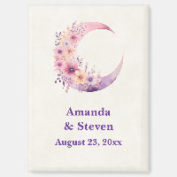 Pink Crescent Moon Wedding Save the Date