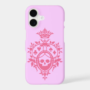 Pink Crest with Skull and Cardsuits iPhone 14 Case