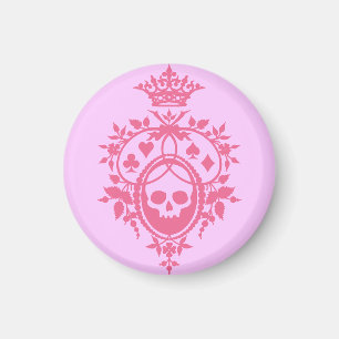 Pink Crest with Skull and Cardsuits Magnet