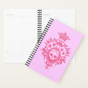 Pink Crest with Skull and Cardsuits Planner