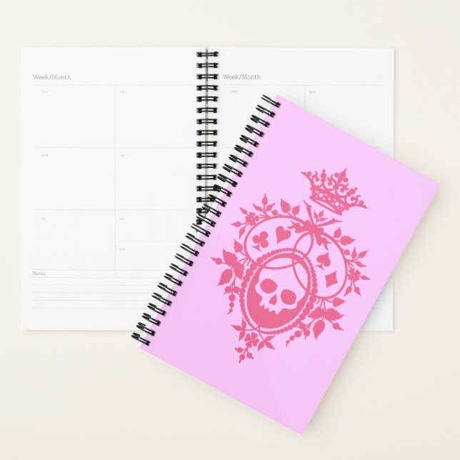 Pink Crest with Skull and Cardsuits Planner (Display)