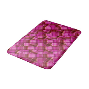 Pink Crisscross Checked Tartan Design, Bath Mat