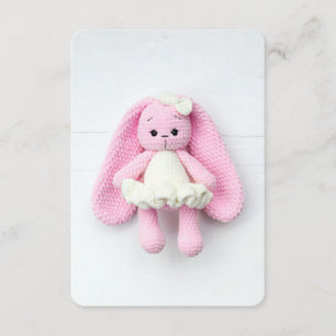 Pink Crochet Bunny – Soft Handmade Aesthetic Enclosure Card