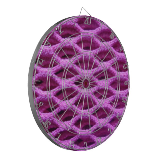 Pink Crochet Look Dartboard (Front Left)