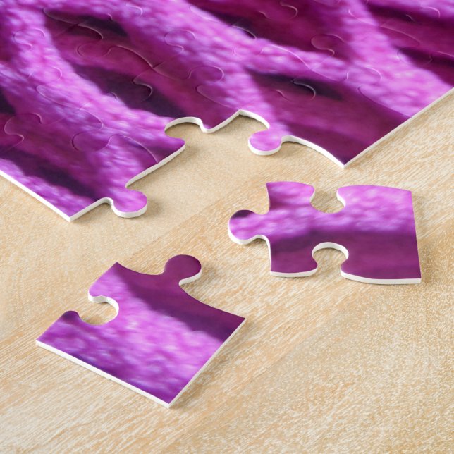 Pink Crochet Look Jigsaw Puzzle (Side)