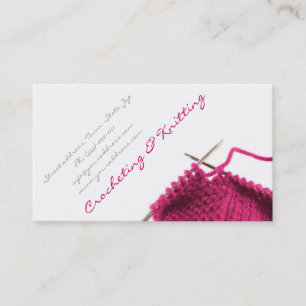 Pink Crocheting & Knitting Business Card