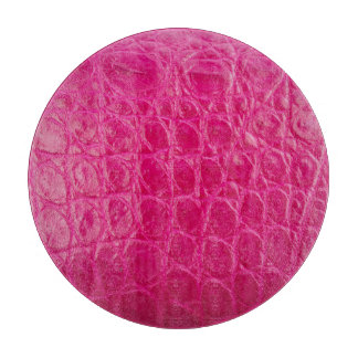 Pink crocodile skin, leather texture cutting board