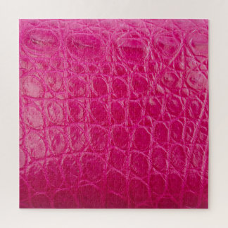 Pink crocodile skin, leather texture jigsaw puzzle