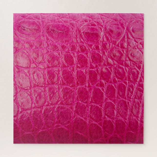 Pink crocodile skin, leather texture jigsaw puzzle (Vertical)