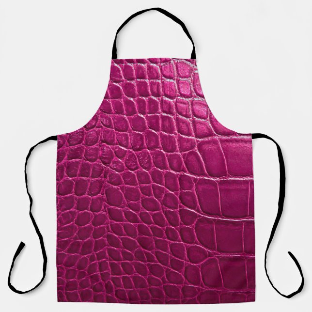 Pink crocodile skin texture apron (Front)