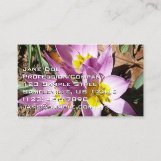Pink Crocuses Spring Floral Business Card