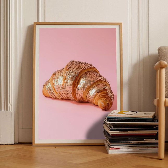 Pink Croissant Print Eclectic Print Maximalist  (Creator Uploaded)