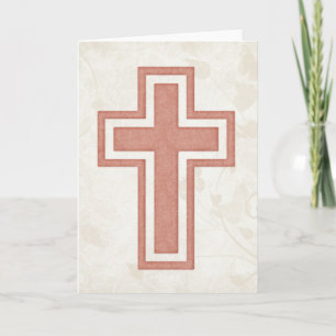 Pink Cross 3 Blank Christian Greeting Card