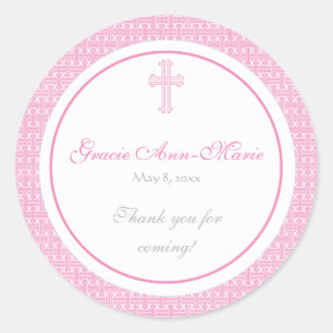 Pink Cross Address Label/Favour Sticker