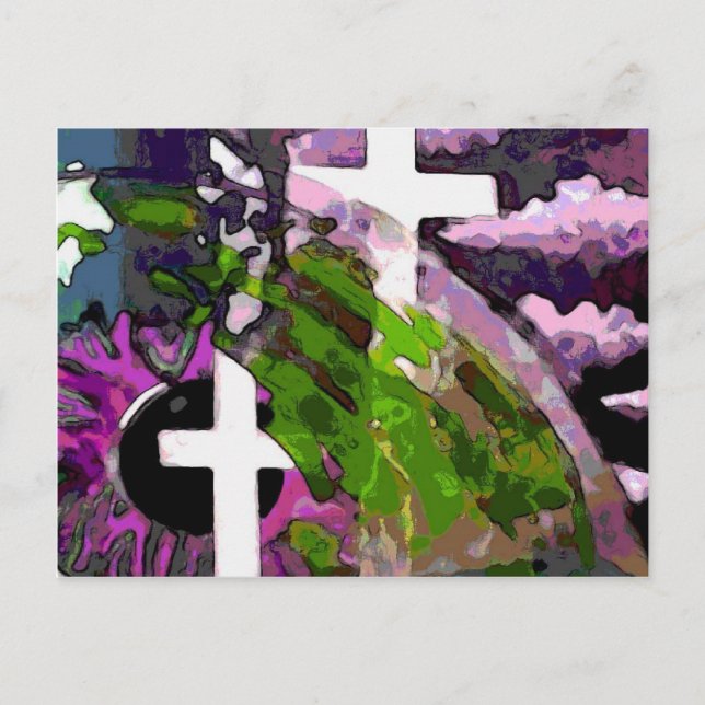 Pink Cross And Eye Postcard (Front)