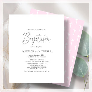 Pink Cross   Baptism Budget Invitation