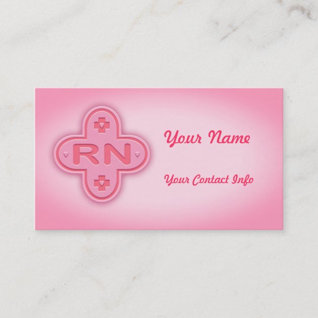 Pink Cross Business Card (Front)