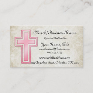 Pink Cross Christian Religious Business Cards 2