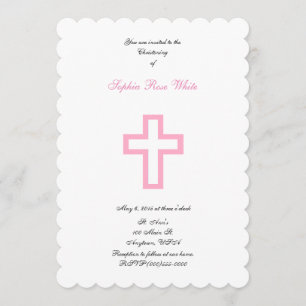 "Pink Cross" Invitations