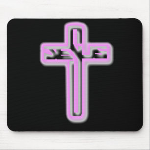 Pink Cross Mouse Mat