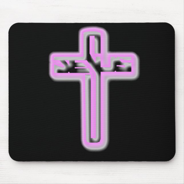 Pink Cross Mouse Mat (Front)