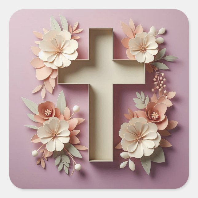 Pink Cross Sticker –Ai design  (Front)