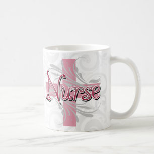 Pink Cross/Swirl Nurse Coffee Mug