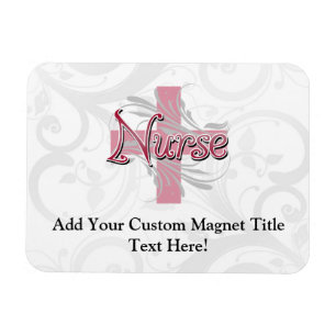 Pink Cross/Swirl Nurse Magnet